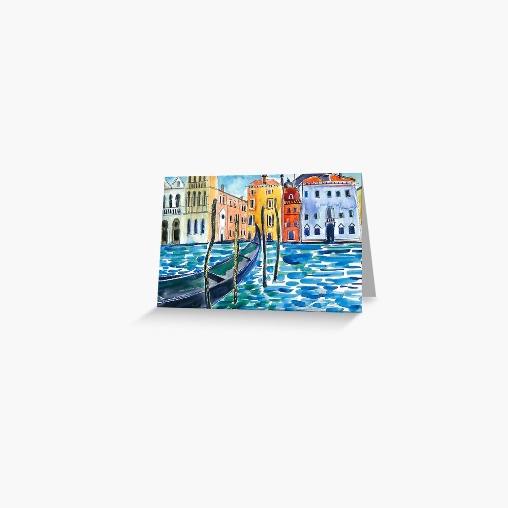 Venice - Original watercolour landscape by Francesca Whetnall Greeting Card