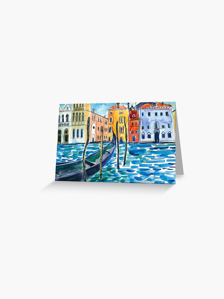 Greeting Card, Venice - watercolour landscape by Francesca Whetnall designed and sold by Cecca-Designs