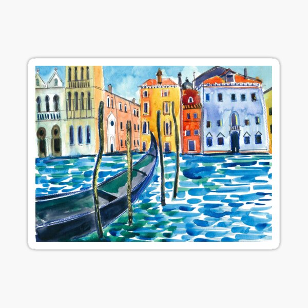Venice - Original watercolour landscape by Francesca Whetnall Sticker