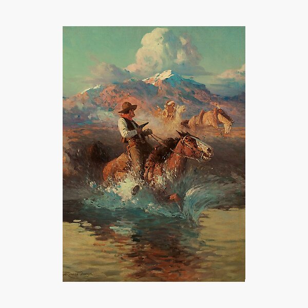 Item preview, “Trouble on the Pony Express” by Frank Tenney Johnson designed and sold by PatricianneK.