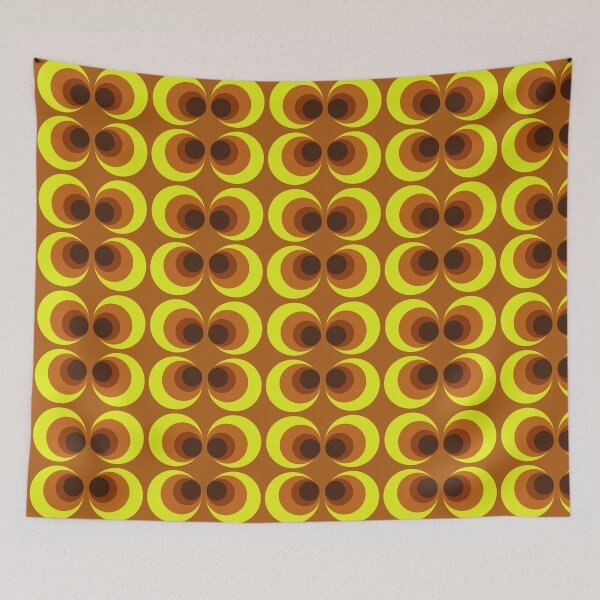 Item preview,  70s Disco Style Brown Yellow Circular Pattern  designed and sold by SunnyBrand.