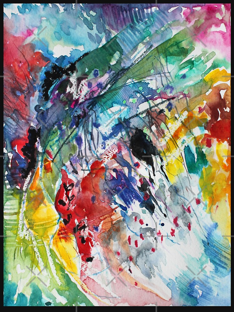 Rainbow landscape - Original abstract watercolour by Francesca Whetnall by Cecca-Designs
