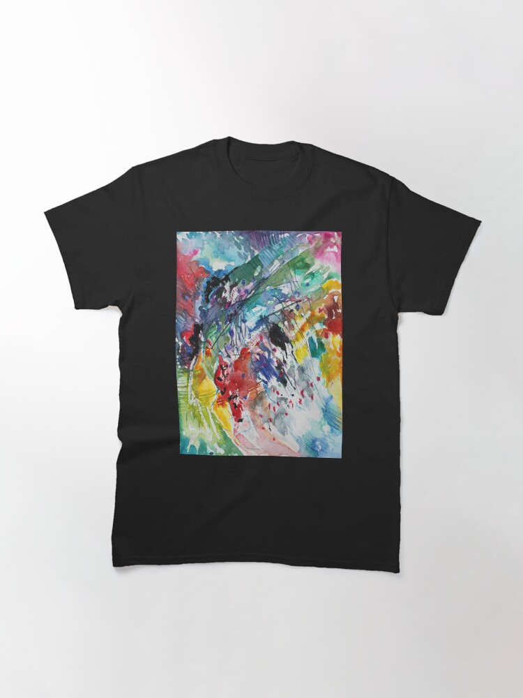 Alternate view of Rainbow landscape - Original abstract watercolour by Francesca Whetnall Classic T-Shirt