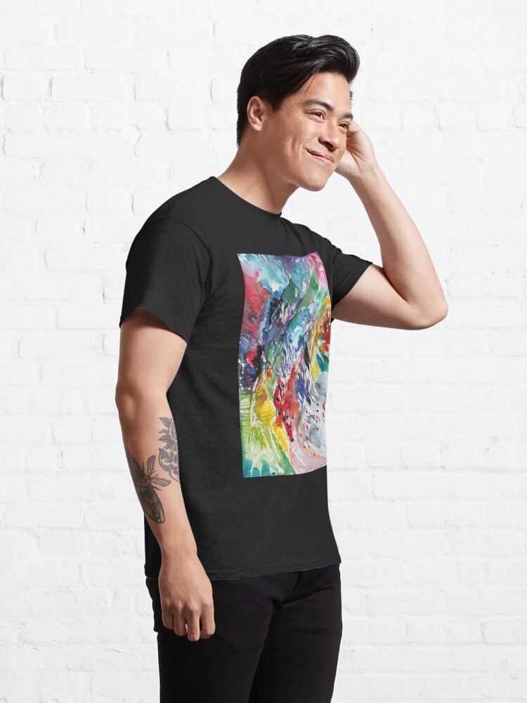Alternate view of Rainbow landscape - Original abstract watercolour by Francesca Whetnall Classic T-Shirt