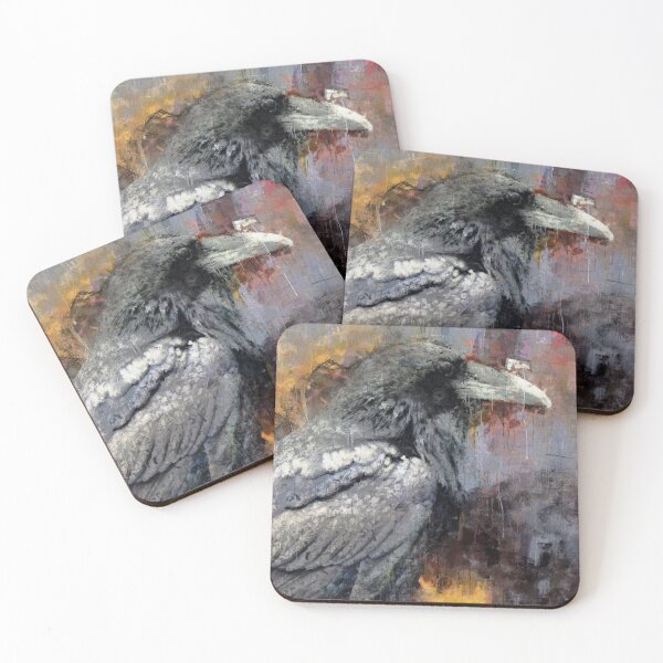 Item preview, Dark Raven palette knife painting designed and sold by The Willow Of  Rain City.