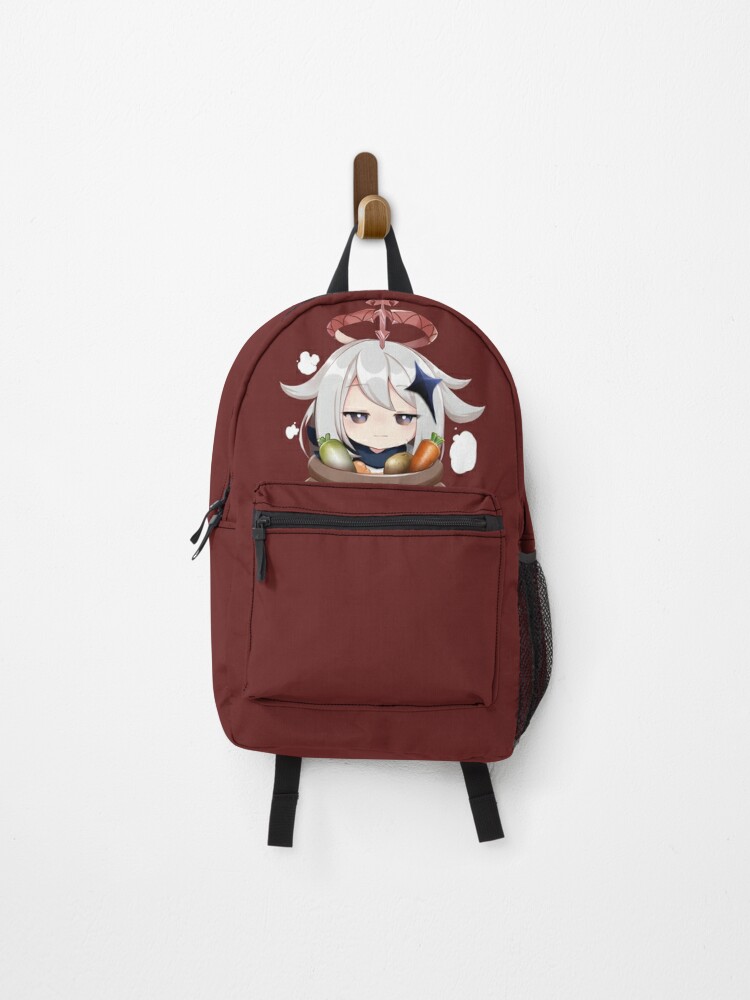 Premium AI Image  Anime girl with a backpack and a hamburger in