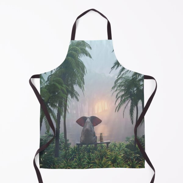 Item preview, elephant and dog sit in the rainforest  designed and sold by Mike Kiev art.
