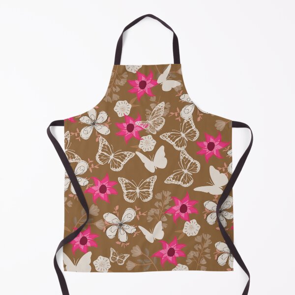 Item preview, Beautiful White and Brown Floral Pattern with butterflies - Cute Floral designed and sold by Vero De.