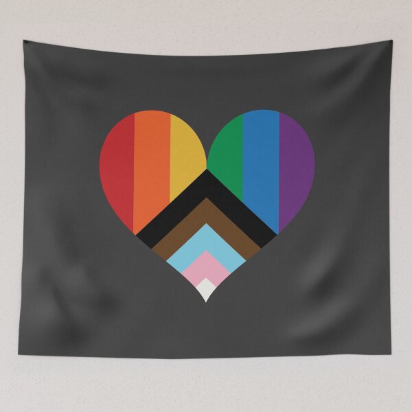 Artikelvorschau, Gay Pride Flag Heart - Neustart des Progress Pride - Transgender - BIPOC entworfen und verkauft von UBUCO.