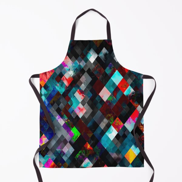 Item preview, geometric pixel square pattern abstract art in blue red pink designed and sold by Mrvell.