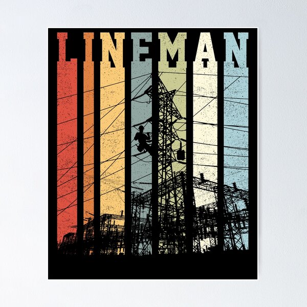 Item preview, Text Strips Vintage Retro Style Design Lineman designed and sold by jonawillian.