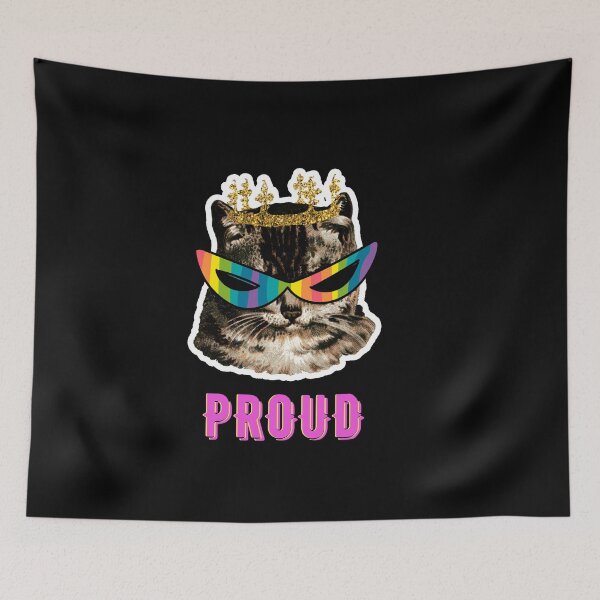 Item preview, Cat wearing sunglasses proud cute pride 2021 lgtbi queer designed and sold by Gotafeeling.