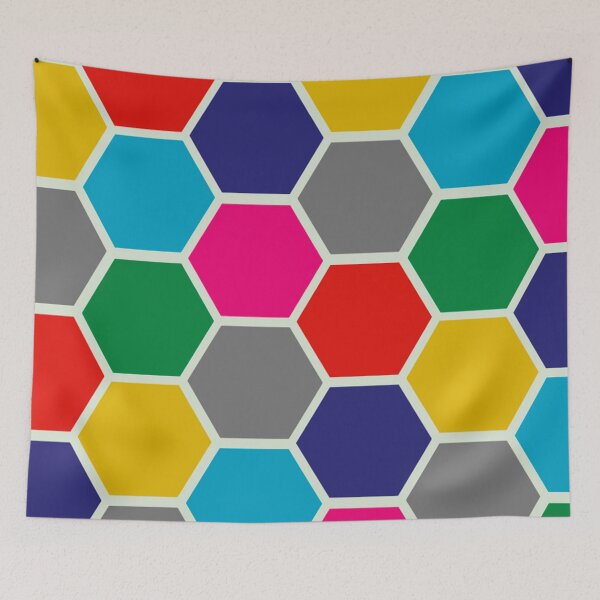 Item preview, pattern of colored hexagons designed and sold by pincelycolores.