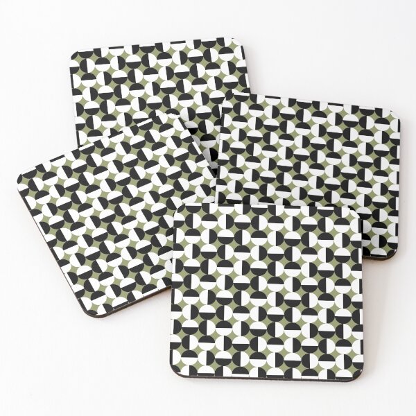 Item preview, Olive Green Geometric Retro Pattern designed and sold by Sabina Wiltshire.