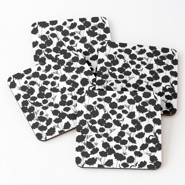 Item preview, Black Cosmos Flower Pattern designed and sold by rossdave.