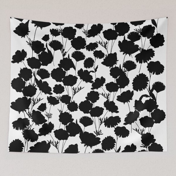 Item preview, Black Cosmos Flower Pattern designed and sold by rossdave.