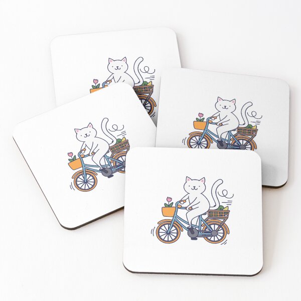 Item preview, Bicycling - Happy Cat Cartoon designed and sold by NoelNimmad.