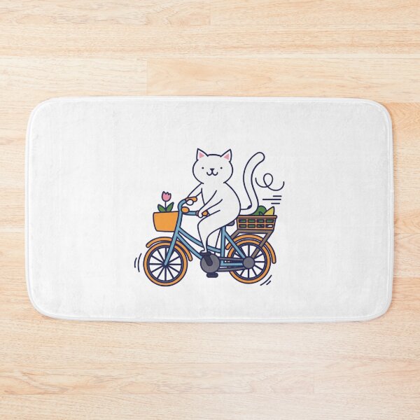 Item preview, Bicycling - Happy Cat Cartoon designed and sold by NoelNimmad.
