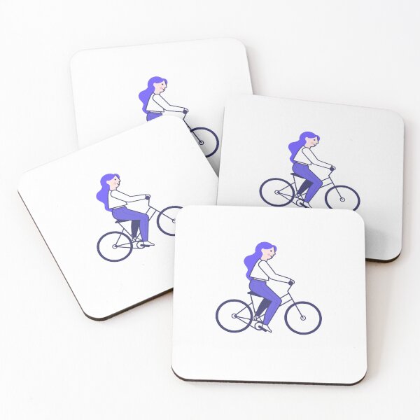 Item preview, Bicycling - Happy Girl Cartoon designed and sold by NoelNimmad.