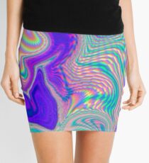 Purple Holographic Pattern Mini Skirt