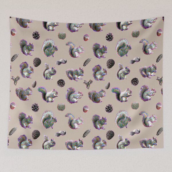 Item preview, Electric Squirrels on Beige2 designed and sold by AxeLeon Patterns.