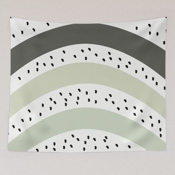 Item preview, sage green and white  polka dots rainbow designed and sold by Northendesigns.