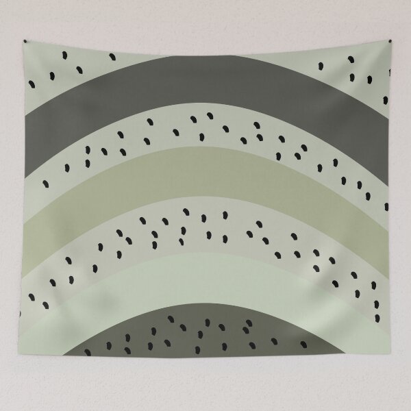 Item preview, sage green polka dots rainbow designed and sold by Northendesigns.