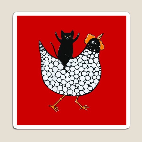 Artikel-Vorschau von Schwarze Katze, Funky Huhn, designt und verkauft von KilkennyCat Art.