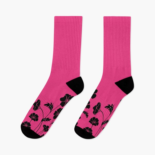 Item preview, Beautiful Black Abstract Flowers, set in Pink - Cute Floral designed and sold by Vero De.