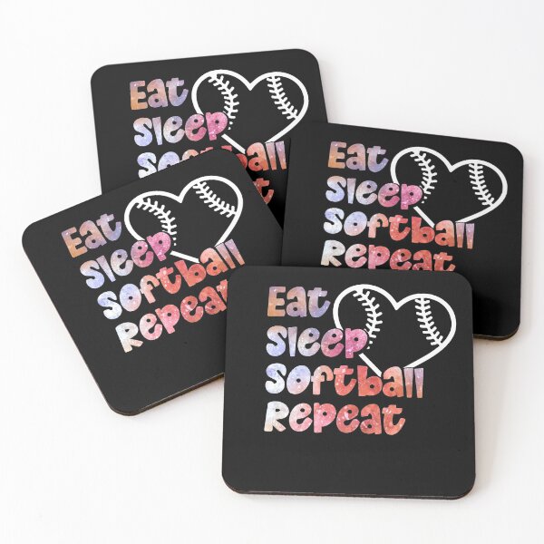 Item preview, Eat Sleep Softball Repeat for Softball Players designed and sold by MakeGoodChoices.