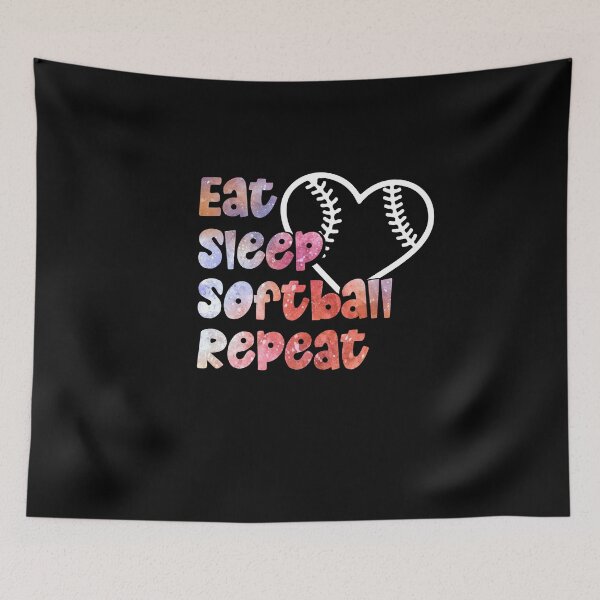 Item preview, Eat Sleep Softball Repeat for Softball Players designed and sold by MakeGoodChoices.