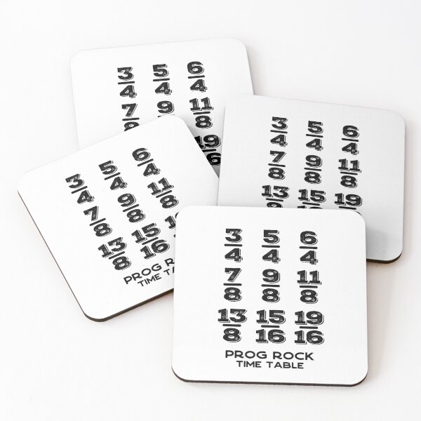 Item preview, Prog Rock Time Table, Time Signatures (black text) designed and sold by Kendall Anderson.