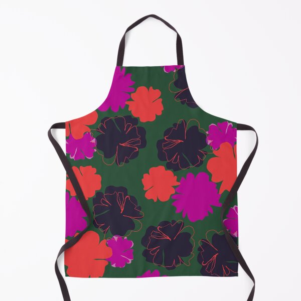 Artikelvorschau, Große abstrakte Blumen, Rot, Pink, Navy auf Dunkelgrün entworfen und verkauft von Nadezda Kravcenko.