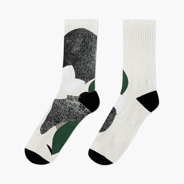 Item preview, Abstract shapes and flowers, natural tones, green and black designed and sold by Nadezda Kravcenko.