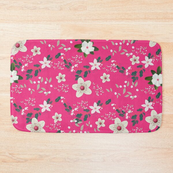 Item preview, Beautiful White and Brown Floral Pattern in Pink - Cute Floral designed and sold by Vero De.