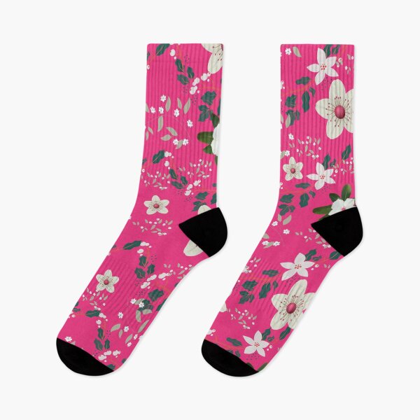 Item preview, Beautiful White and Brown Floral Pattern in Pink - Cute Floral designed and sold by Vero De.