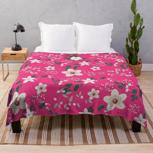 Item preview, Beautiful White and Brown Floral Pattern in Pink - Cute Floral designed and sold by Vero De.