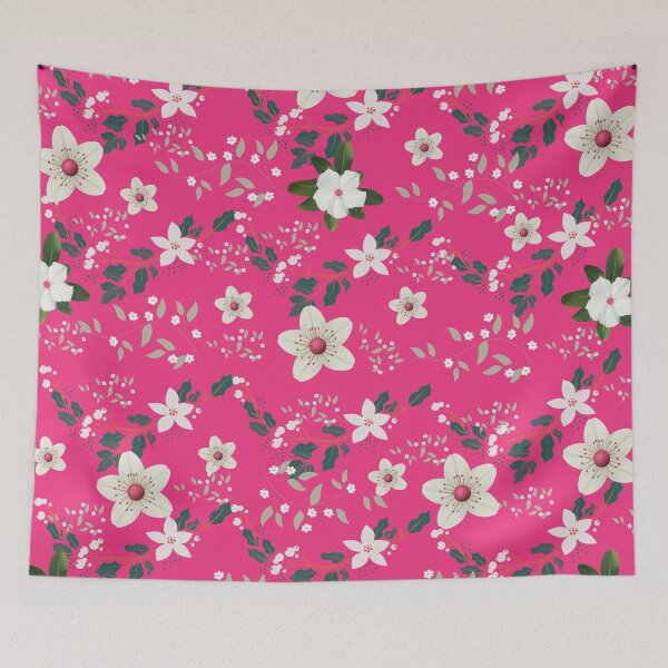 Item preview, Beautiful White and Brown Floral Pattern in Pink - Cute Floral designed and sold by Vero De.