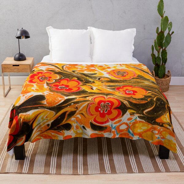 Item preview, Orange and Yellow Floral Textile designed and sold by BlackDigitalInc.