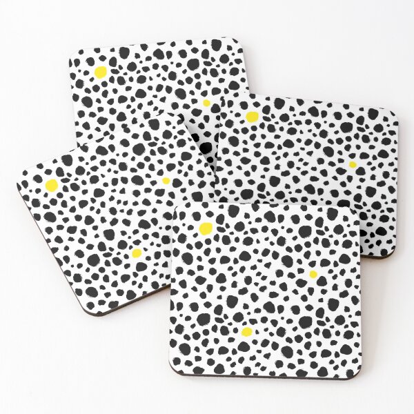 Item preview, Dalmatian Spots - Handmade Dots - Animal Print - Black and White with Pops of Color - Yellow designed and sold by nancyelias.