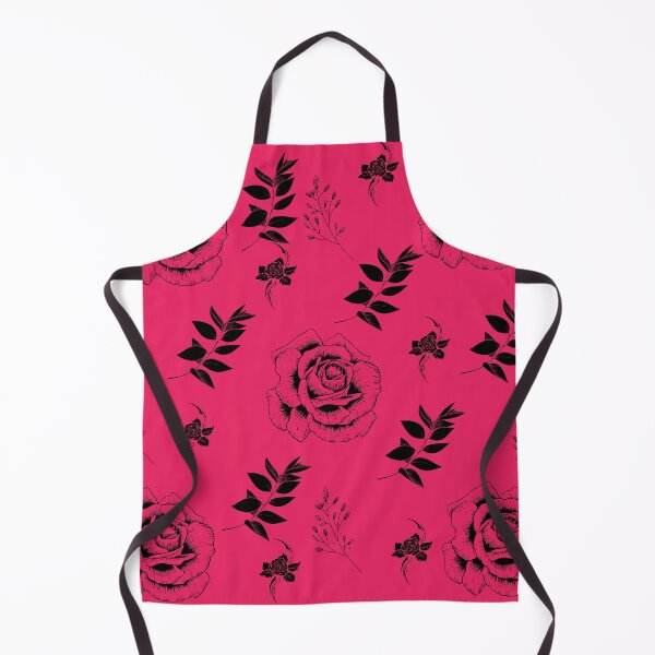 Item preview, Beautiful Black Abstract Roses and leaves Pattern set in pink - Cute Floral designed and sold by Vero De.