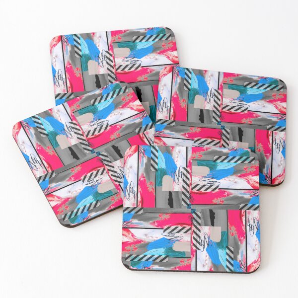 Item preview, Red, White And Blue Acrylic With Tape Collage designed and sold by Designs By YL.