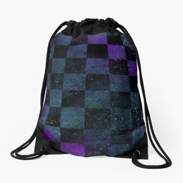 Galaxy Checkerboard Drawstring Bag