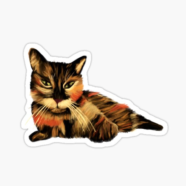 Painted Tortie Cat Sticker