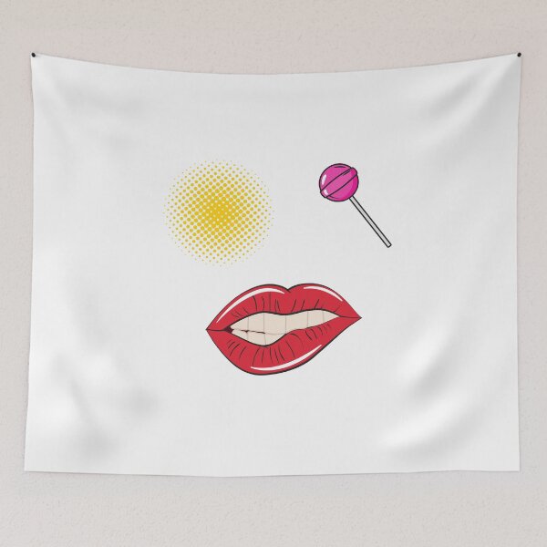Item preview, Biting red lip, pop art designed and sold by Smileycreation.