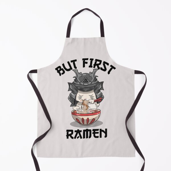 Item preview, But First Ramen Kawaii Samurai Cat designed and sold by Wachi-A.