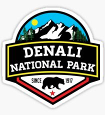 Pegatina PARQUE NACIONAL DENALI ALQUILER DE MONTAÑAS DE ALASKA CAMPING DE CAMPING CAMPING