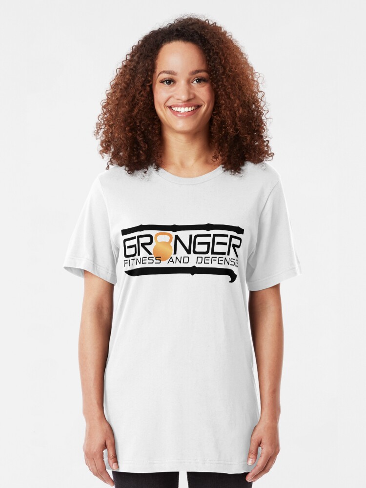 Alternate view of Classic Black Full Logo for Granger Fitness and Defense Slim Fit T-Shirt