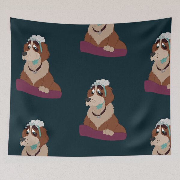 Item preview, Nana on Bed Teal Background designed and sold by dreamdrawer15.