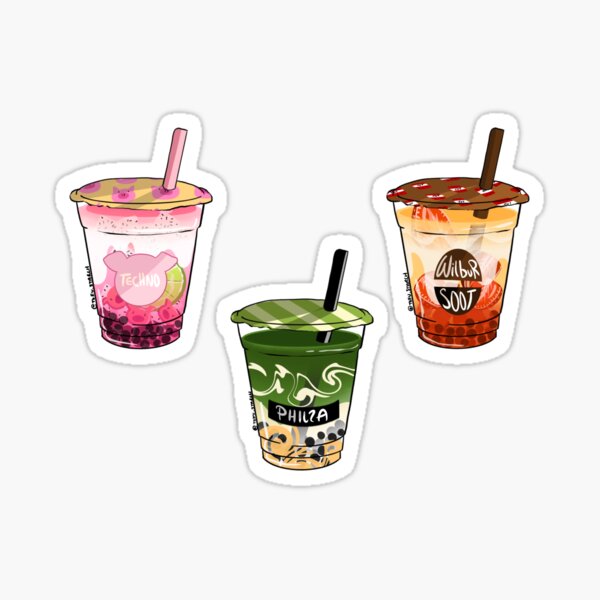 Sleep Bois Inc. Bubble Tea Mini Set Sticker